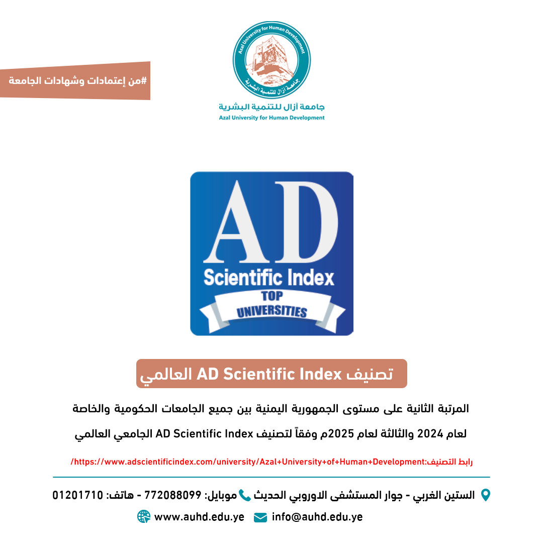 لغة الأرقام لا تكذب.. جامعة آزال تتصدر المشهد البحثي في اليمن ..فخرٌ أكاديمي جديد